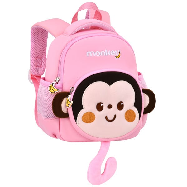 کیف-کودک-صورتی-طرح-میمون