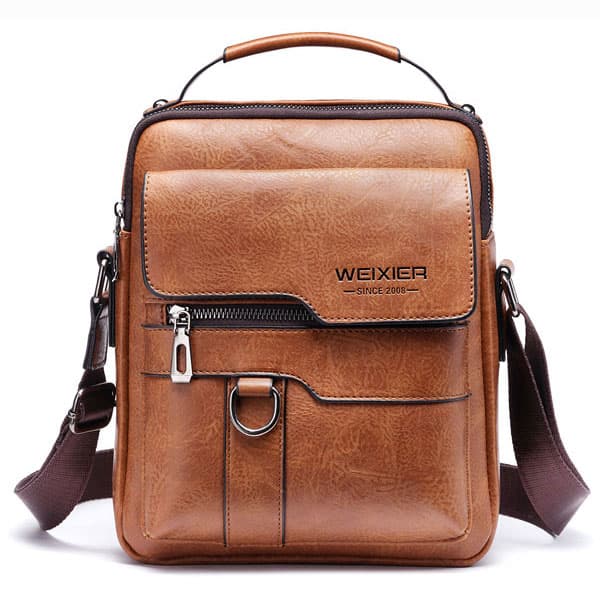 خرید-کیف-دوشی-چرمی-وارداتی-مردانه-رنگ-قهوه-ای-روشن