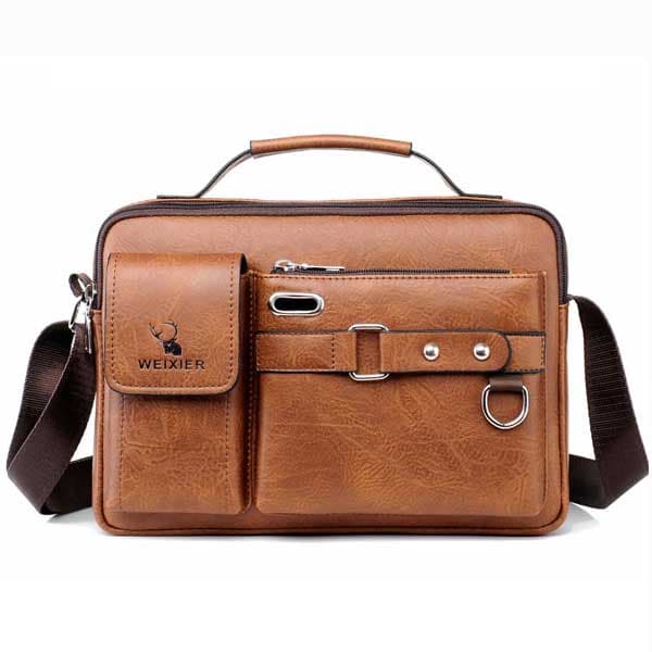 خرید-کیف-دوشی-چرم-مردانه-وارداتی-قهوه-ای-روشن