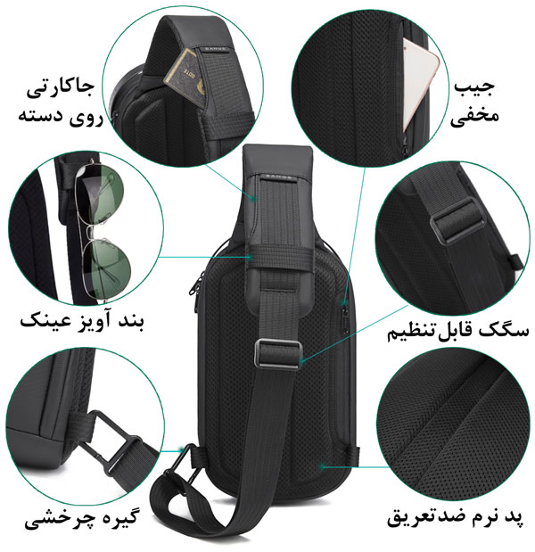 کیف-تک-بند-سینه-ای-ضدآب-سفری-BANGE-7256