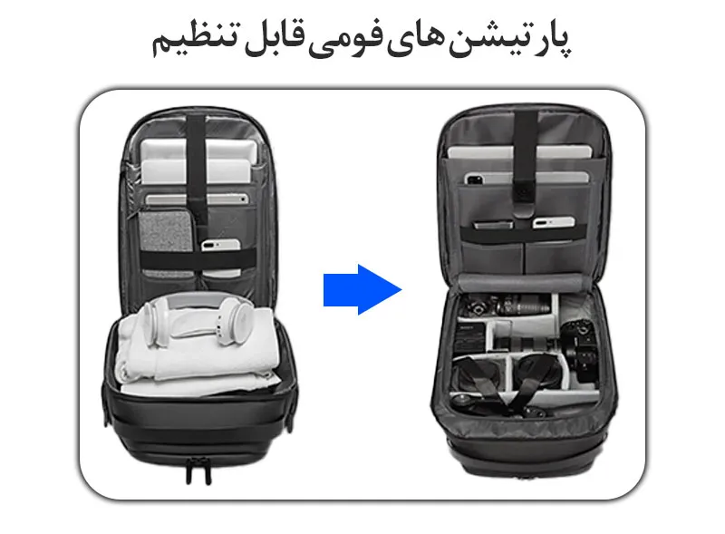 پارتیشن بندی قابل جداشدن کیف تجهیزات عکاسی BG7277-15