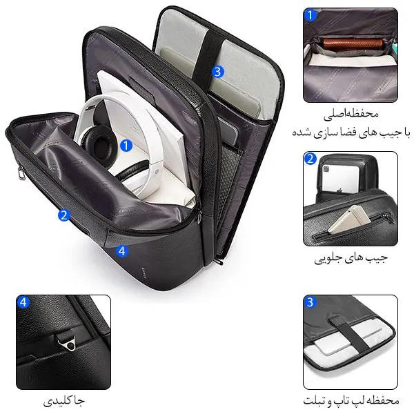 کیف لپ تاپ دانشجویی چرم اصل باکیفیت BANGE BG-6625