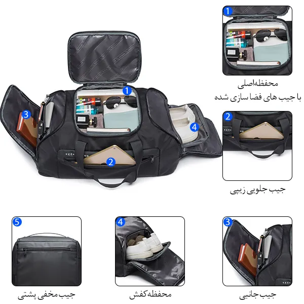 ساک ورزشی و کیف دوشی جادار BG-7088